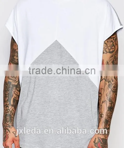 Cheap Price Super Oversized Sleeveless Cut and Sew Casual Men T-shirt photo-3