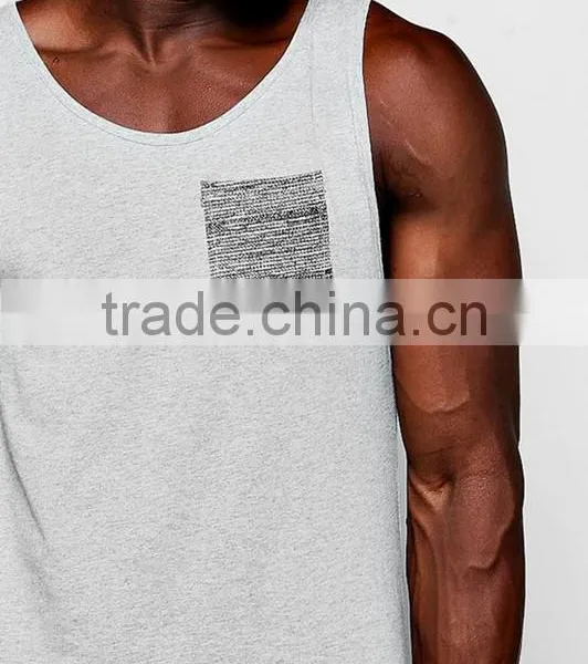 2017 Hotsale Fashion Wholesale Custom Stringer Fitness Sports Tank Top Mens Gym Sports Wear Man Knitted Pocket Vest photo-5