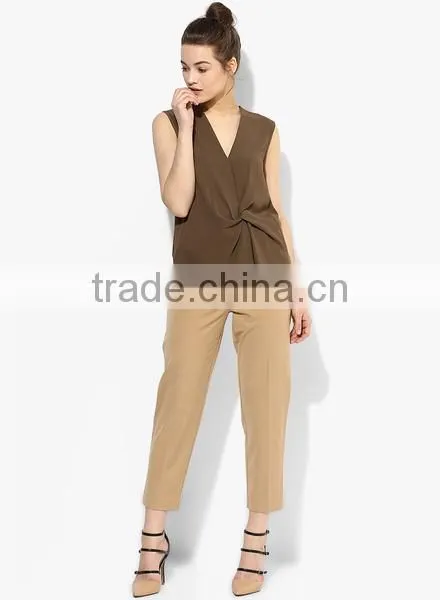 2016 New Styles Chino Women Pants ,khaki Cropped Chino Pants photo-3
