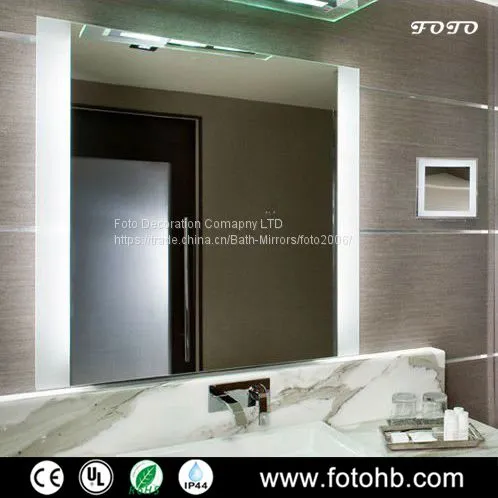 CE/UL IP44 LED Освещаемый прямоугольный ваннный зеркало с подсветкой для люкс-отелей
