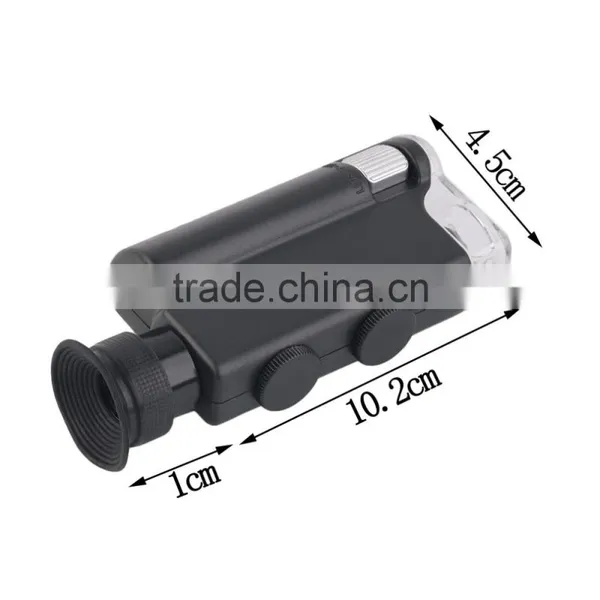 Pocket Microscope 200-240X Lighted Portable Magnifier LED UV Light Handheld photo-3