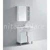 60 Inch White Bathroom Vanity Single Sink Aluminium Handles , Square Shape Wall Mounted Bathroom Cab