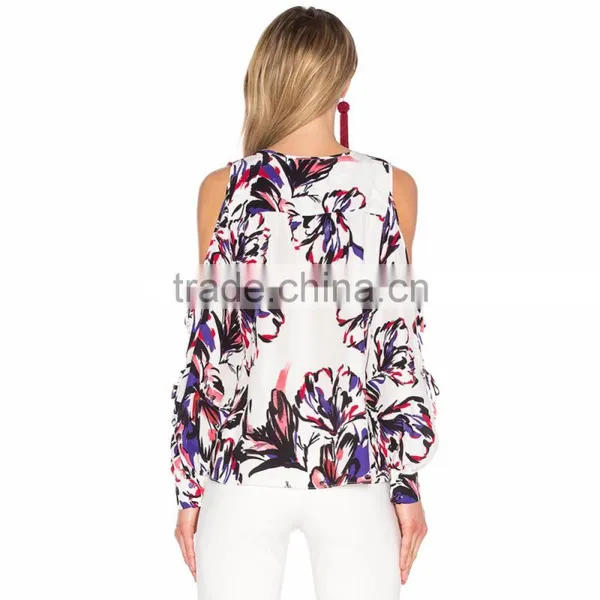 B22622A Europe Ladies Fashion Printting Strapless T-shirt Blouse photo-2