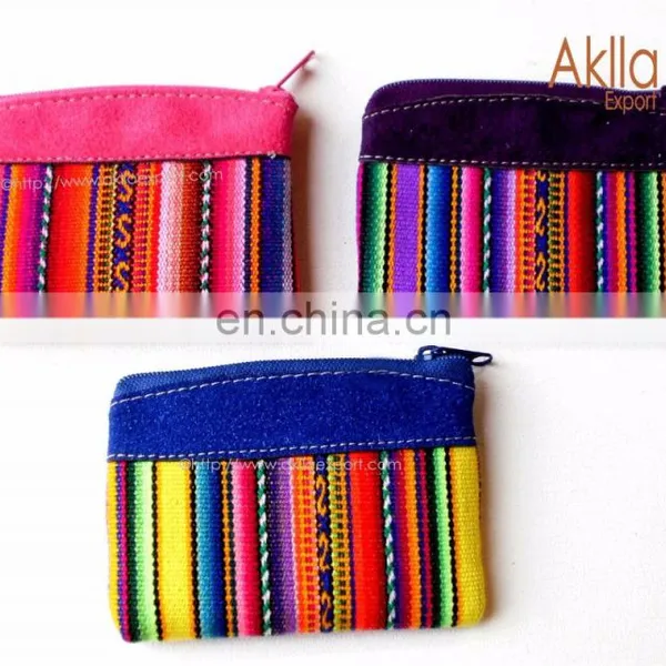 Aguayo Blanket Coin Purses With Suede and Zipper photo-4