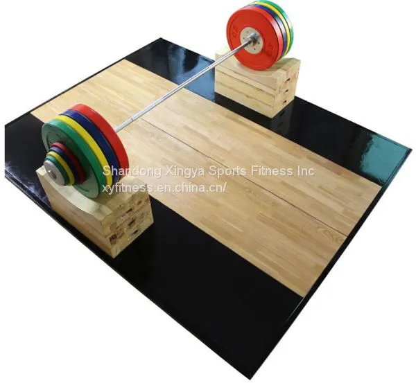 fitness equipment gym use Rubber and Wooden Weightlifting Platform