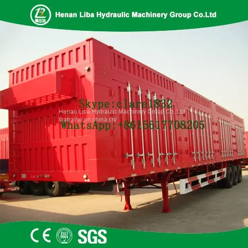 Factory Sale Low Price Automatic Air Brakes Painting Semi Box Trailer For Bulk Cargo Transportaion photo-4