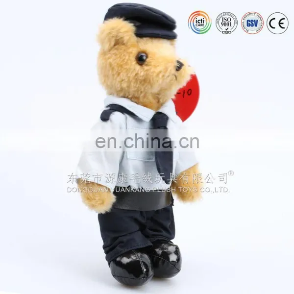 Custom Uniform Plush Teddy Bear Stuffed Police Officer Bear Toys With Hat and Suit Wholesale photo-4