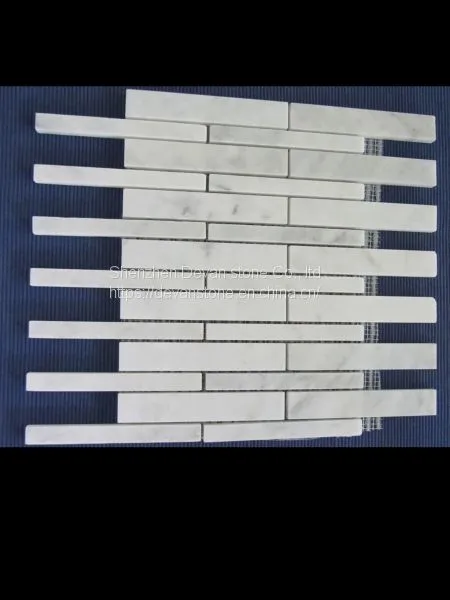 White Marble Brick Mosaic Tile Backsplash Mosaic photo-3