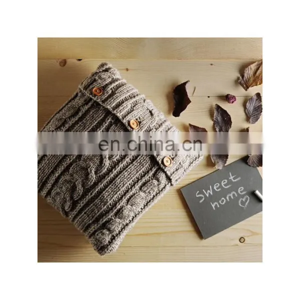 2019 New Design Decorative Plain Knitted Sofa Pillow Case Decorative photo-2