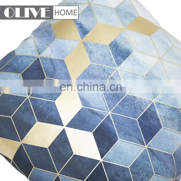 2018 Spring New Design Geometric Figure Gold Stamping Ombre Printing Cushion Cover photo-2