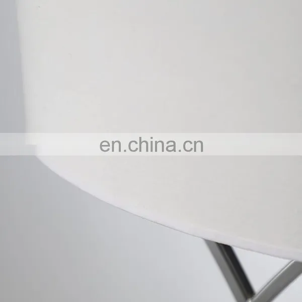 Modern Living Room Decoration Oval White Lampshade Silver Plated Metal Table Lamp for Hotel photo-5