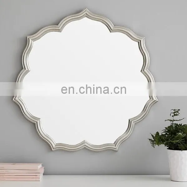 Customized Hot Sale Wood Wire Frame Wall Wooden Bead Frame Moon Mirror Home Decor photo-2