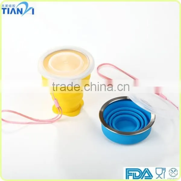 China BPA Free FDA Standard Silicone Folding Cup photo-2
