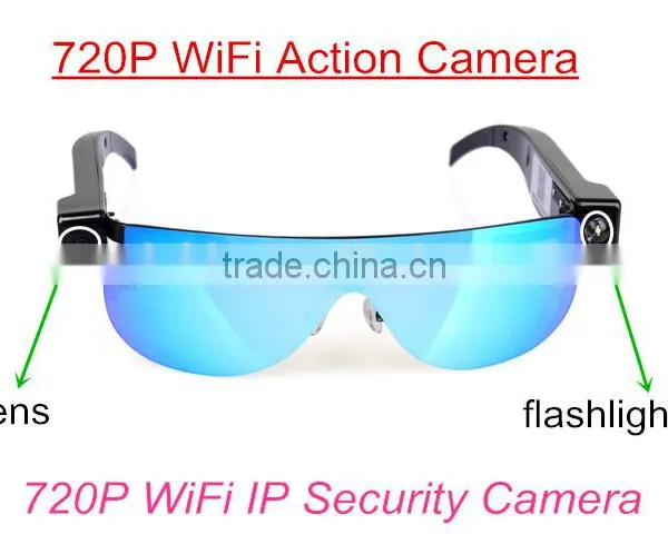 2015 Unique Design Smart Home Wifi Sunglasses Camera 2.0 Megapixel CMOS and 720P High-definition Resolution photo-2