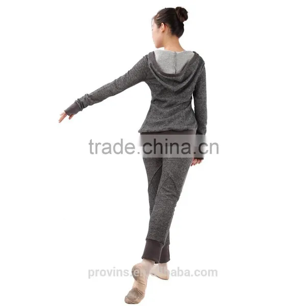 Women Dance Wear, Dance V Neck Thumb Hole Hoodie Top, Ballet Dance Warmer photo-4
