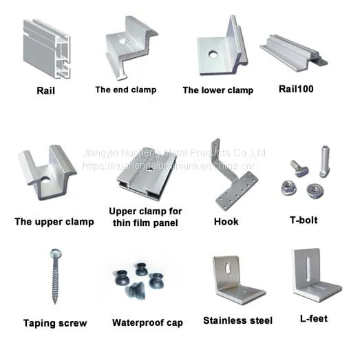 Solar PV Mounting System Aluminium Accessories Clamps/Brackets/Fittings/Fateners