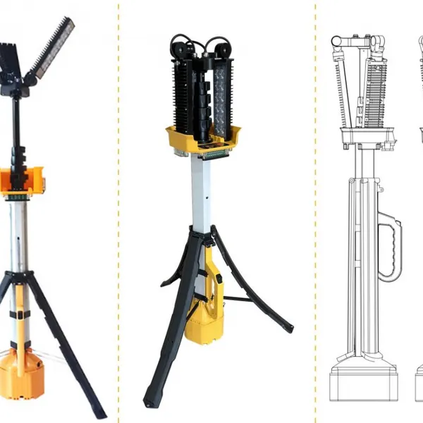 2000W Diesel Generator Mobile LED Light Tower With 4x50W LED Panels