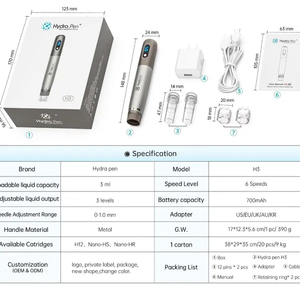 Professional Dermapen Electric Hydra Pen H3 Derma Pen Hydrapen to Improve Your Skin Condition photo-5