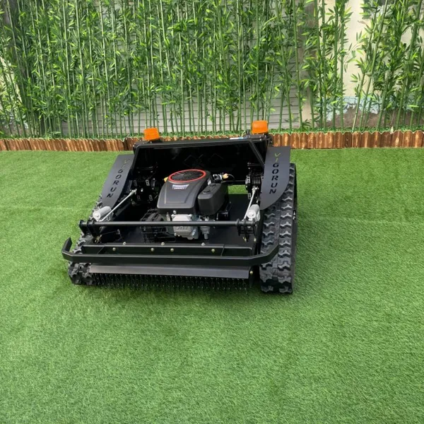 Gasoline Electric Hybrid Powered Strong Power Rubber Track Remote Control Commercial Lawn Mower