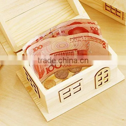 Christmas Creative Wooden Coin Storage Box Wooden Money Saving Box Wooden Jewellery Box photo-3