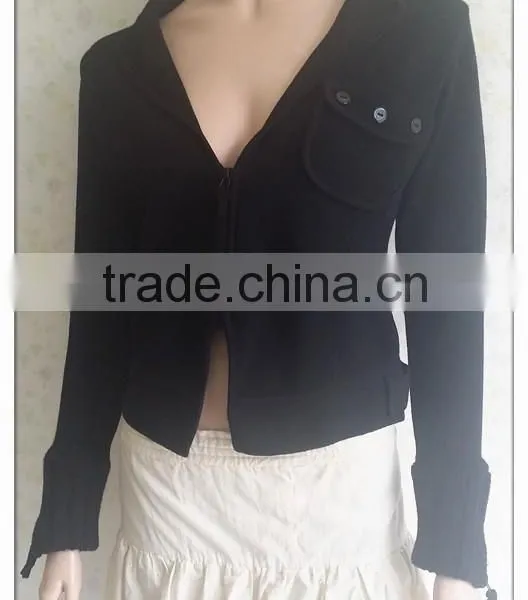 Women Zipper Knitting Sweater Coat,simple Design Ladies Cardigan Sweater photo-3