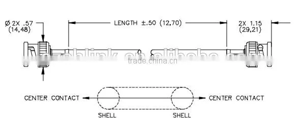 [UL Listed]BNC Male Cable Assembly With RG58U,Non Booted,Black Jacket photo-2