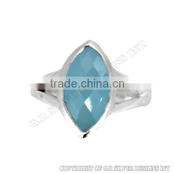 Aqua Chalcedony Ring Jewelry,gemstone Rings Wholesale,sterling Silver Ring Lots