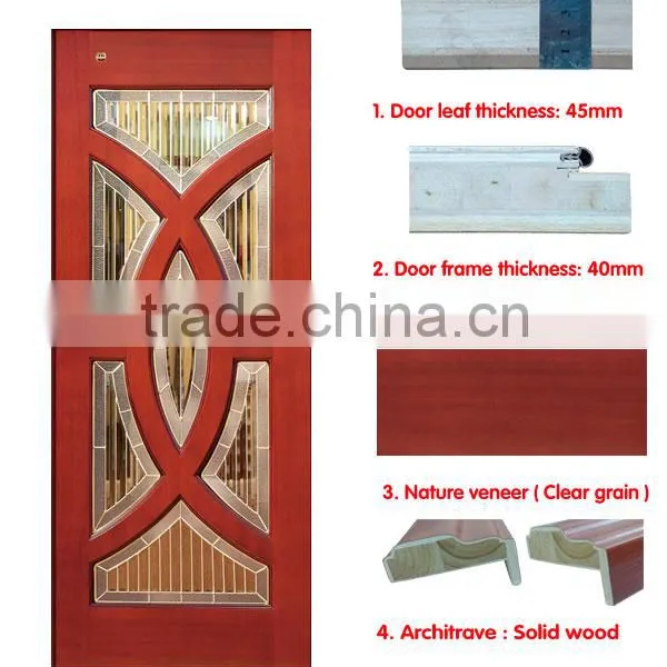 Interior Room Entry Solid Wood Sliding Glass Door photo-3