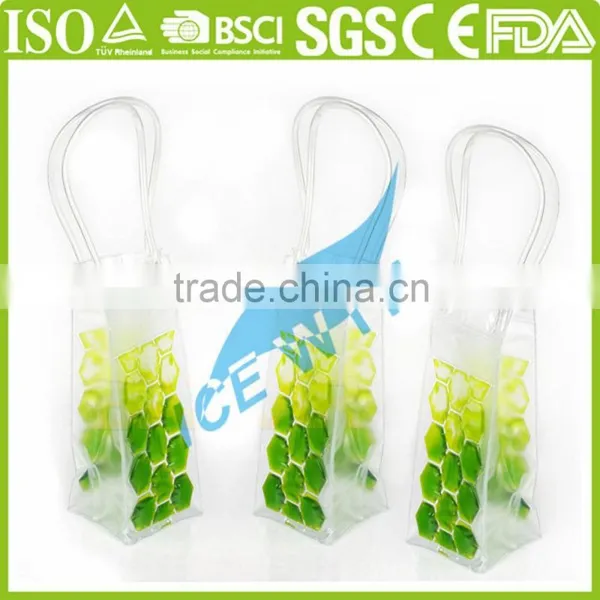 High Quality Reusable Wine Bottle Cooler Collapsible Wine Freezer Bag Customized photo-4