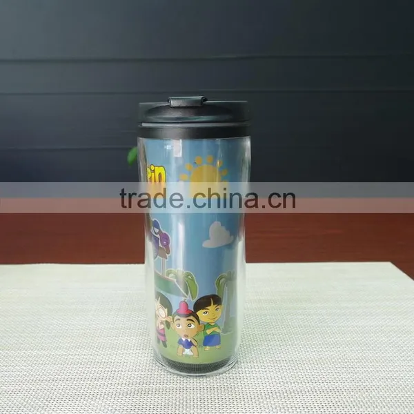 13oz Custom Logo Double Wall Plastic Color Changing Magic Coffee Cup photo-6