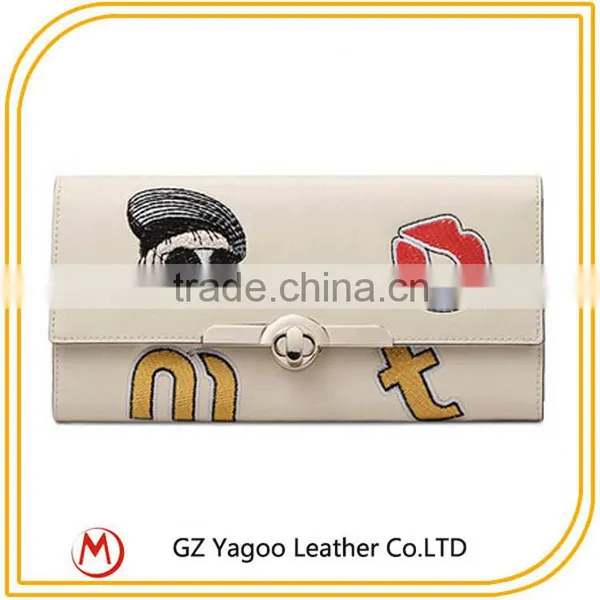 Wholesale Woman Leather Wallet Lady Money Bag Embroider Patter Purse photo-3