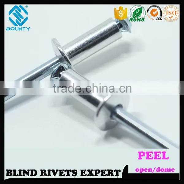 HOT SELLING OPEN END MANUFACTURER BUTTON HEAD ALU/ST PEEL TYPE RIVETS photo-4