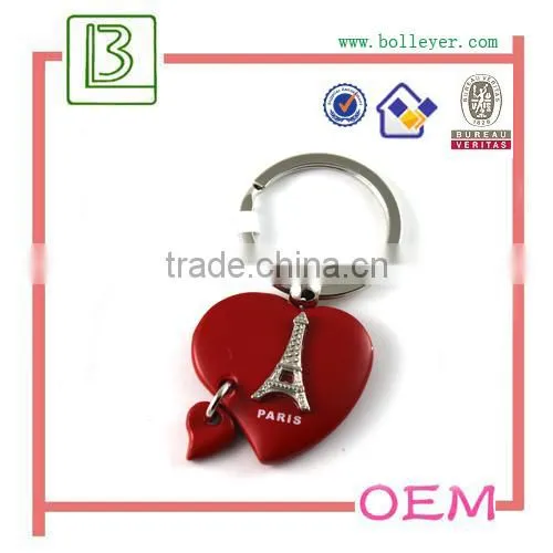 Heart Shape Eiffel Tower Metal Keychain photo-2