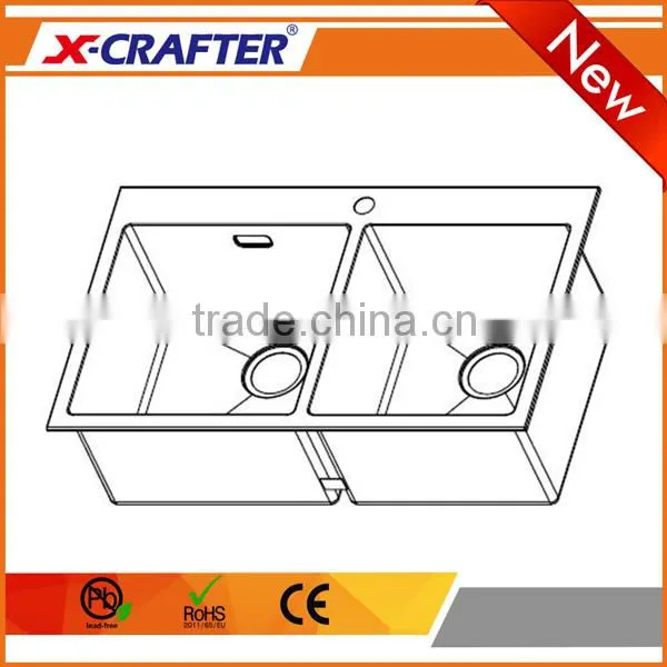 Cheap Multiple Thickness Double Bowl Small Corner Kitchen Sink photo-3