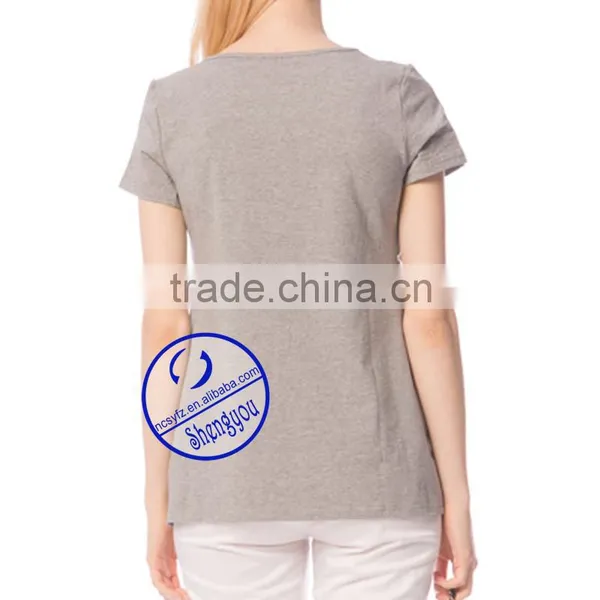 Custom Spandex Cotton Plain Blank Short Sleeve Maternity t Shirt photo-4