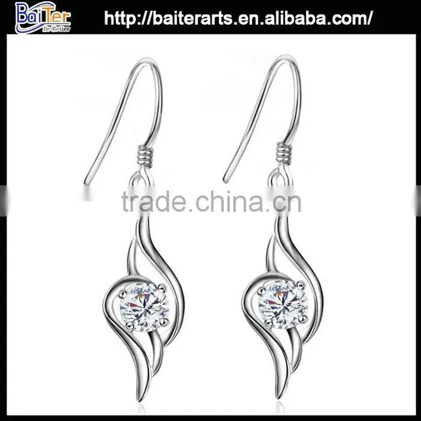 Popular Jewelry Alloy Austria Crystal Blue Drop Earrings photo-2