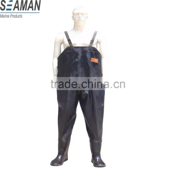 2-Ply Stretch Rubber Army Green Fabric Lining Chest Wader With Cleat Sole photo-3