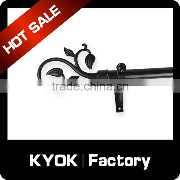 2016 Fantastic Design Black Metal Curtain Rod Accessory, Hot Sale 16/19/22mm Curtain Rod Finial, Durable Iron Curtain Holders photo-2