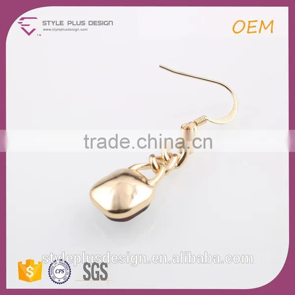 E78130I02 Alloy Earring From Medical Factory China Names Of Earring Styles Gold Plated Garnet Ruby Stone Drop Earrings photo-3