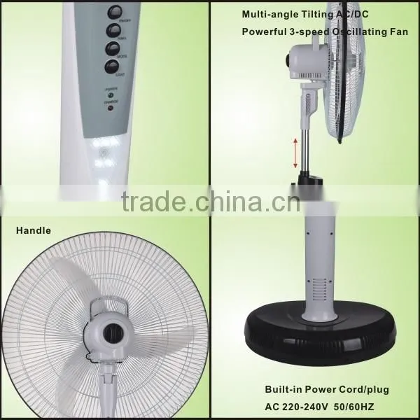 110V Power 12V Battery Rechargeable Fan photo-2