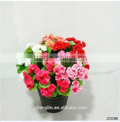 Cheap Wholesale Artificial Silk Begonia Flower Bouquet For Home Decoration