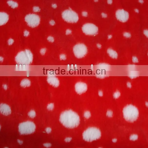 Red Printed 100% Polyester pv Plush Super Soft pv Plush Fabric