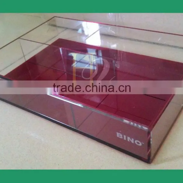 Factory Supply 4 Compartments Square Acrylic Serving Tray Acrylic Wine Glass Holder Tray photo-2