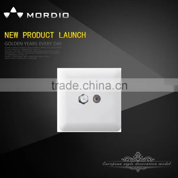 PC Material 1 Gang Satellite Socket and TV Socket,TV Satellite Wall Socket photo-2