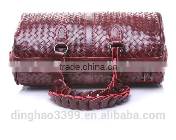 European Style Travel Bag Retro Red Leather Tote Bag,Waterproof Zipper Duffel Bag photo-2