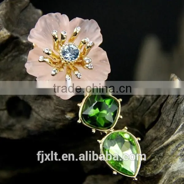 Resin Rhinestones Brass Brooch Bouquet photo-4