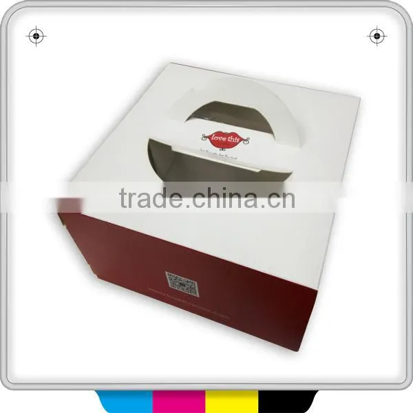 Cheap Colourful Paperboard Wedding Cake Box, Cake Box Design With Handle photo-2