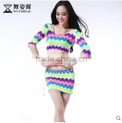 Wuchieal Printing Sexy Dance Costume for Belly Dancer, Hot Sale Belly Dance Professional Practice Suit photo-4