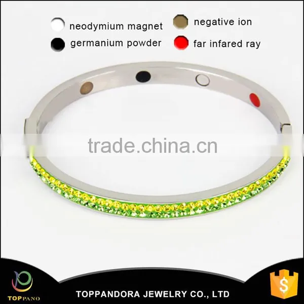China Wholesale Handmade Adjustable Wire Bracelet Colorful Crystal Stainless Steel Expandable Bangle photo-5
