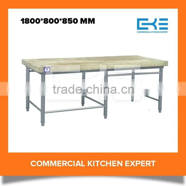 Assembly Stainless Steel Canteen Tables With Wooden Top